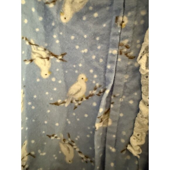 Vintage Lanz of Salzburg Pajama Set Blue Bird Flannel 2 Pc Set Modest Grandma M - Picture 3 of 9